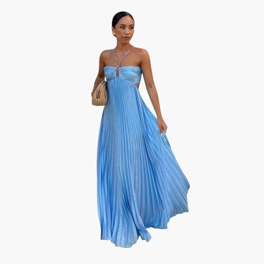 Robe Longue Chic à Bretelles – Élégance Moderne
