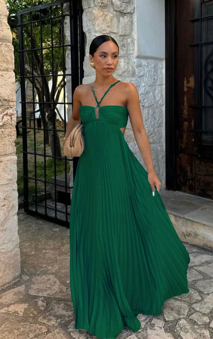 Robe Longue Chic à Bretelles – Élégance Moderne