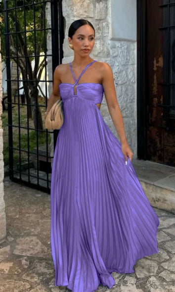 Robe Longue Chic à Bretelles – Élégance Moderne