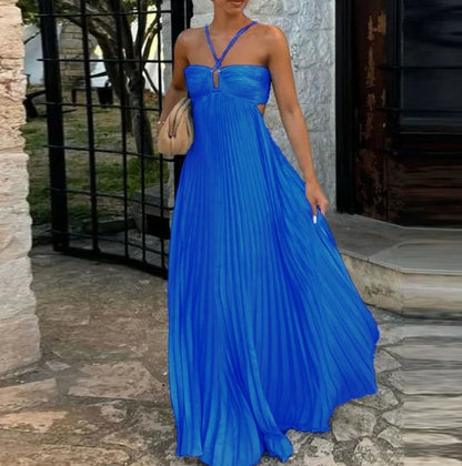 Robe Longue Chic à Bretelles – Élégance Moderne