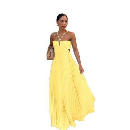 Robe Longue Chic à Bretelles – Élégance Moderne