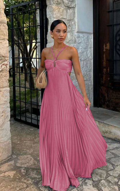 Robe Longue Chic à Bretelles – Élégance Moderne